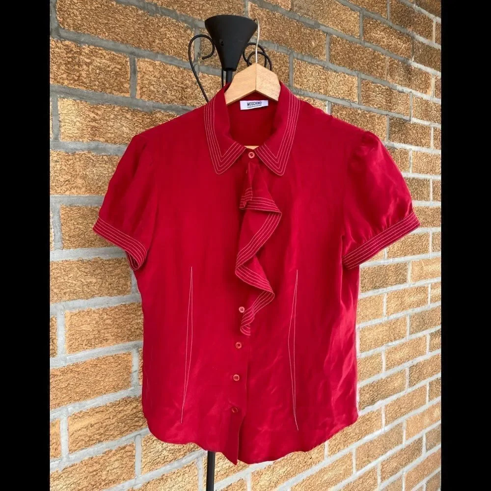 Moschino Cheap And Chic Silk Blouse Size 12 — image 7 of 8